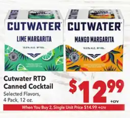 Vallarta Supermarkets Cutwater RTD Canned Cocktail offer