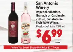 Vallarta Supermarkets San Antonio Winery Imperial, Villadoro, Granada or Cardanale offer