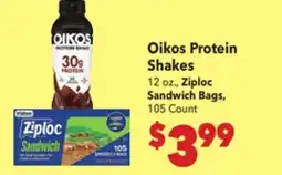 Vallarta Supermarkets Oikos Protein Shakes offer