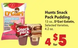 Vallarta Supermarkets Hunts Snack Pack Pudding offer