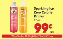 Vallarta Supermarkets Sparkling Ice Zero Calorie Drinks offer