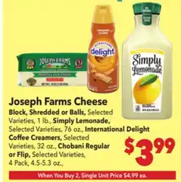 Vallarta Supermarkets Joseph Farms Cheese offer