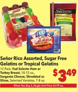 Vallarta Supermarkets Señor Rico Assorted, Sugar Free Gelatins or Tropical Gelatins offer