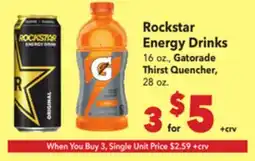 Vallarta Supermarkets Rockstar Energy Drinks offer