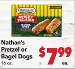 Vallarta Supermarkets Nathan's Pretzel or Bagel Dogs offer
