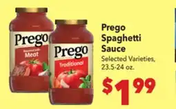 Vallarta Supermarkets Prego Spaghetti Sauce offer