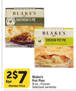 Vons Blake's Pot Pies offer