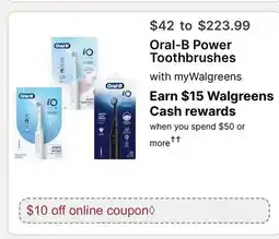Walgreens Oral-B Power Toothbrushes offer