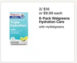 Walgreens 6-Pack Walgreens Hydration Care offer