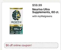 Walgreens Neuriva Ultra Supplements, 60 ct offer