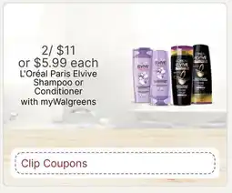 Walgreens L' Oréal Paris Elvive Shampoo or Conditioner offer