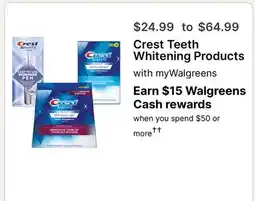 Walgreens Crest Teeth Whitening Products offer