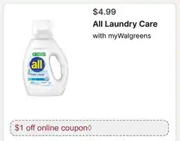 Walgreens All Laundry Care offer