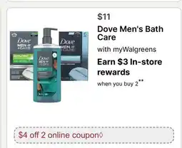 Walgreens Dove Men's Bath Care offer