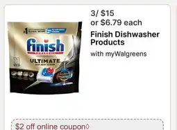 Walgreens Finish Dishwasher Products offer