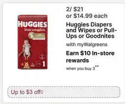 Walgreens Huggies Diapers and Wipes or Pull-Ups or Goodnites offer
