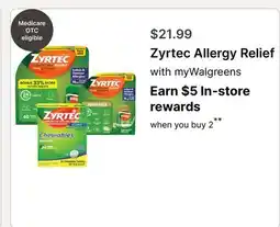 Walgreens Zyrtec Allergy Relief offer