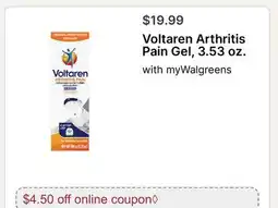 Walgreens Voltaren Arthritis Pain Gel, 3.53 oz offer