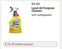 Walgreens Lysol All Purpose Cleaner offer