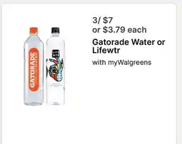Walgreens Gatorade Water or Lifewtr offer