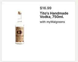 Walgreens Tito's Handmade Vodka, 750ml offer
