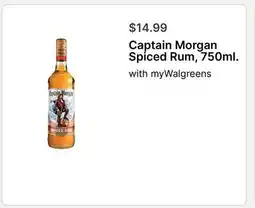 Walgreens Captain Morgan Spiced Rum, 750ml offer