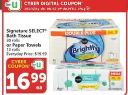 Vons Signature SELECT Bath Tissue 30 rolls or Paper Towels 12 rolls offer
