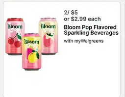 Walgreens Bloom Pop Flavored Sparkling Beverages offer