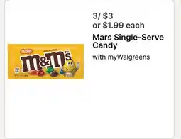 Walgreens Mars Single-Serve Candy offer