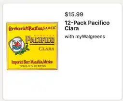 Walgreens 12-Pack Pacifico Clara offer