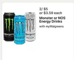 Walgreens Monster or NOS Energy Drinks offer