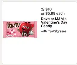 Walgreens Dove or M&M's Valentine's Day Candy offer