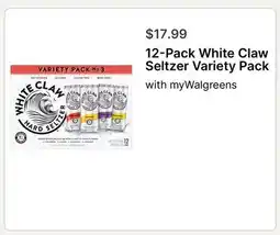 Walgreens 12-Pack White Claw Seltzer Variety Pack offer