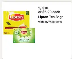 Walgreens Lipton Tea Bags offer