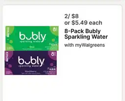 Walgreens 8-Pack Bubly Sparkling Water offer