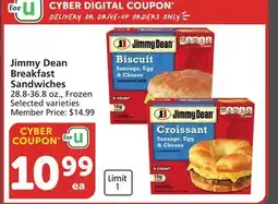Vons Jimmy Dean Breakfast Sandwiches offer