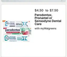 Walgreens Parodontax, Pronamel or Sensodyne Dental Care offer