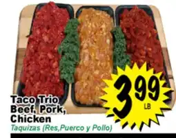 Superior Grocers Taco Trio Beef, Pork, Chicken offer