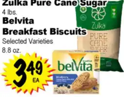 Superior Grocers Zulka Pure Cane Sugar 4 lbs. Belvita Breakfast Biscuits, 8.8 oz offer