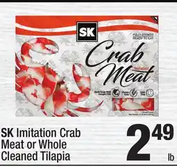 Super King Markets SK Imitation Crab Meat or Whole Cleaned Tilapia offer