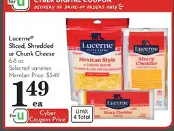 Pavilions Lucerne Sliced, Shredded or Chunk Cheese offer