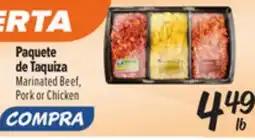 El Super Marinated Beef, Pork or Chicken offer