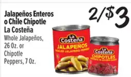 El Super Whole Jalapeños, 26Oz. or Chipotle Peppers, 7Oz offer