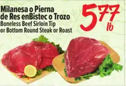 El Super Boneless Beef Sirloin Tip or Bottom Round Steak or Roast offer