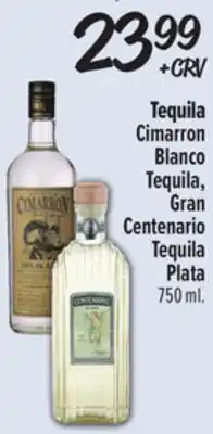 El Super Tequila Cimarron Blanco Tequila, Gran Centenario Tequila Plata offer