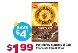 Grocery Outlet Post Honey Bunches of Oats Chocolate Cereal offer