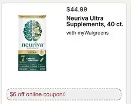 Walgreens Neuriva Ultra Supplements offer
