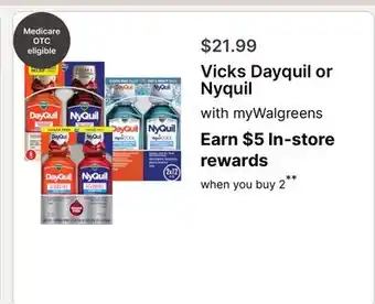 Walgreens Vicks Dayquil or Nyquil with myWalgreens offer
