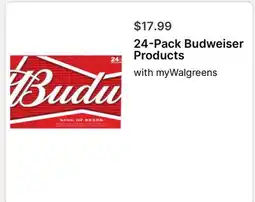 Walgreens 24-Pack Budweiser Products offer