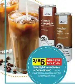 Meijer Slate High Protein Shakes or Coffee Drinks offer